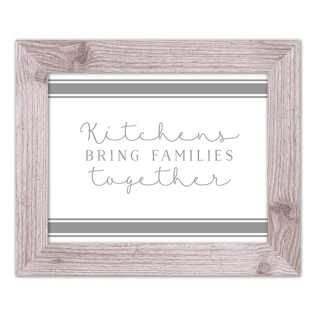 Kitchens Bring Families Together 14" x 11" Western White Framed Print